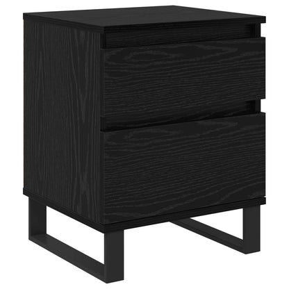 Bedside Cabinet 2 pcs Black Oak 40 x 35 x 50 cm Engineered Wood