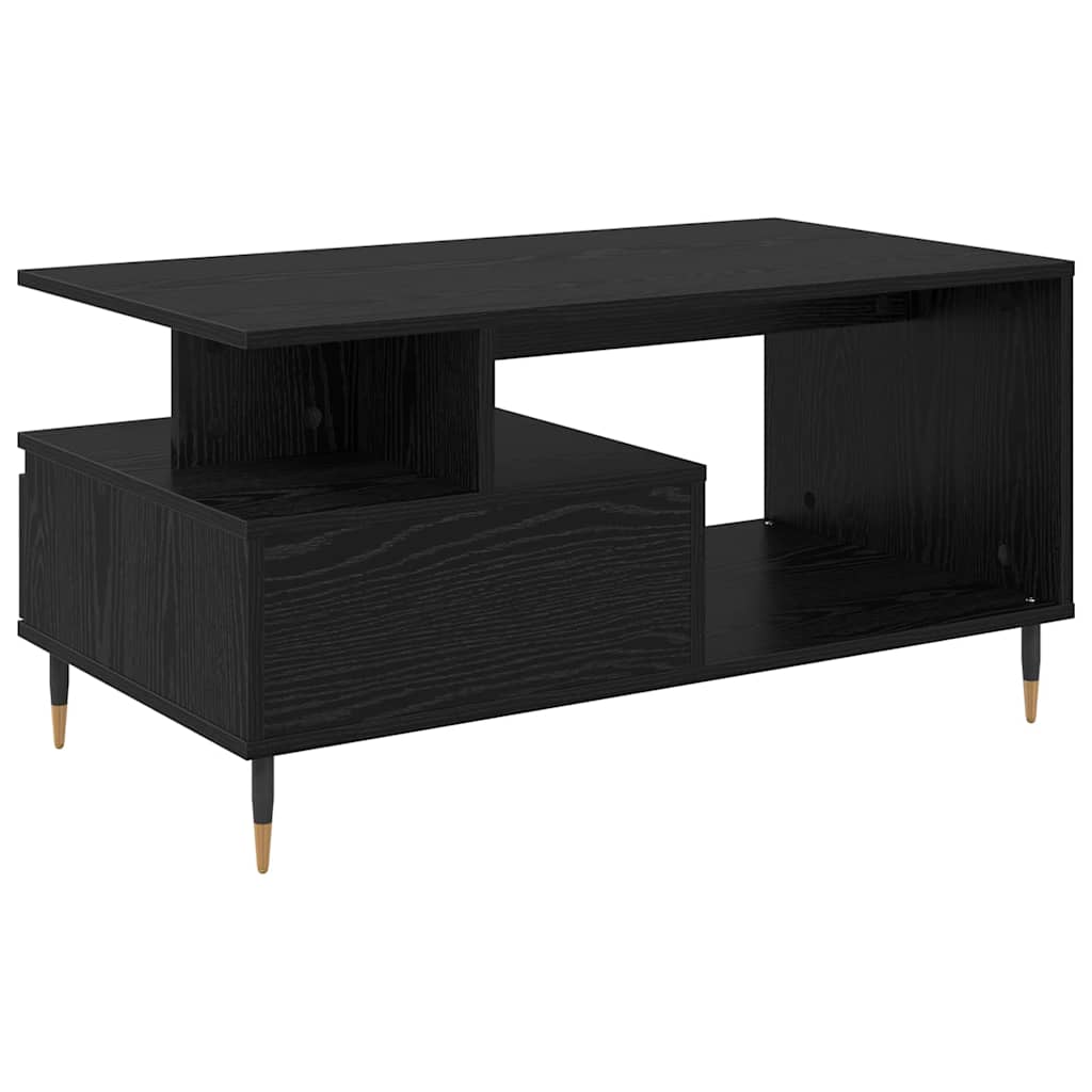 Coffee Table Black Oak 90 x 49 x 45 cm Engineered Wood