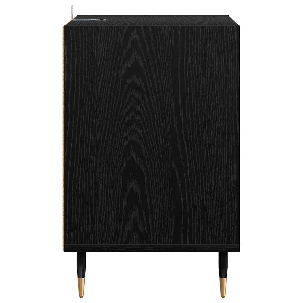TV Cabinet Black Oak 100 x 35 x 55 cm Engineered Wood