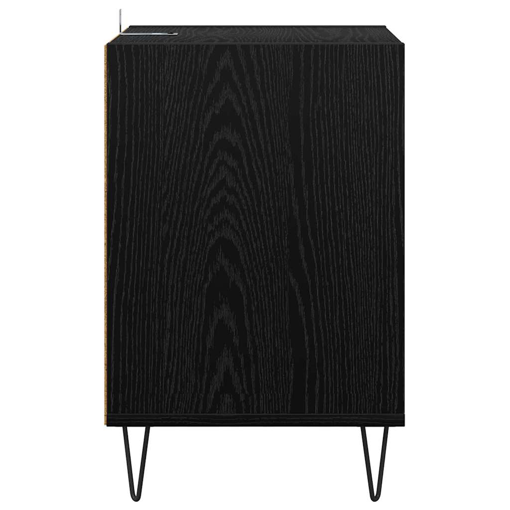 TV Cabinet Black Oak 100 x 35 x 55 cm Engineered Wood