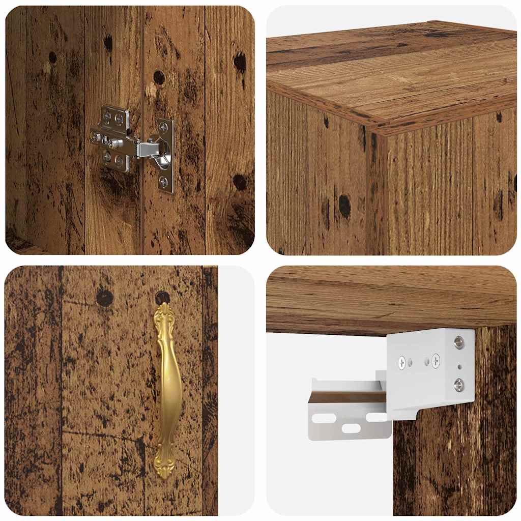 Wall Mounted Cabinet Old Wood 69.5 x 34 x 90 cm Engineered Wood