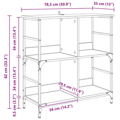 Bookshelf 4-Tier Engineered Wood Old wood