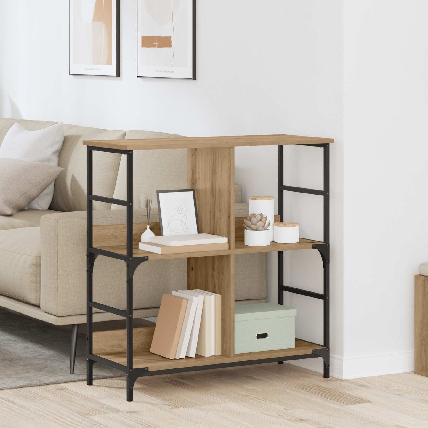 Bookshelf 4-Tier Engineered wood Artisan oak