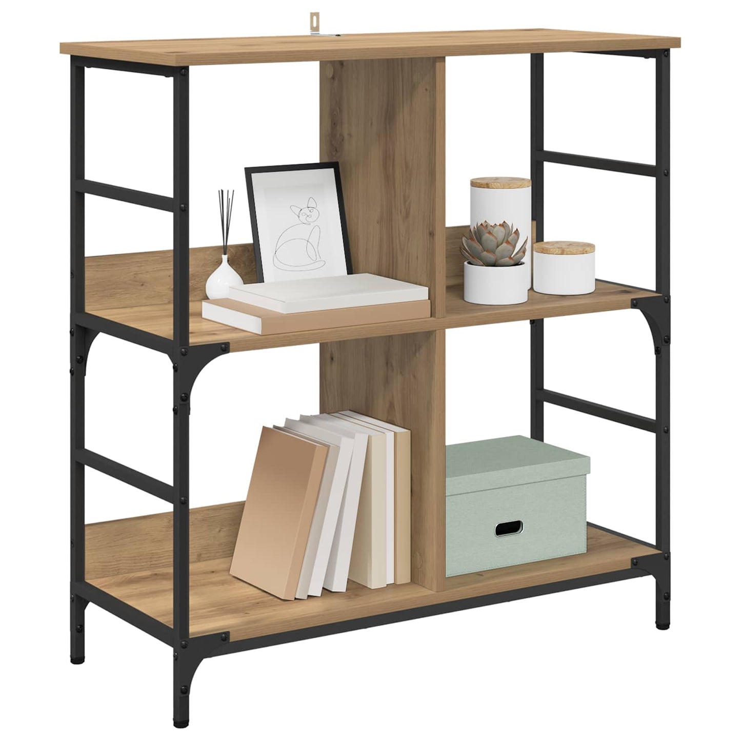 Bookshelf 4-Tier Engineered wood Artisan oak