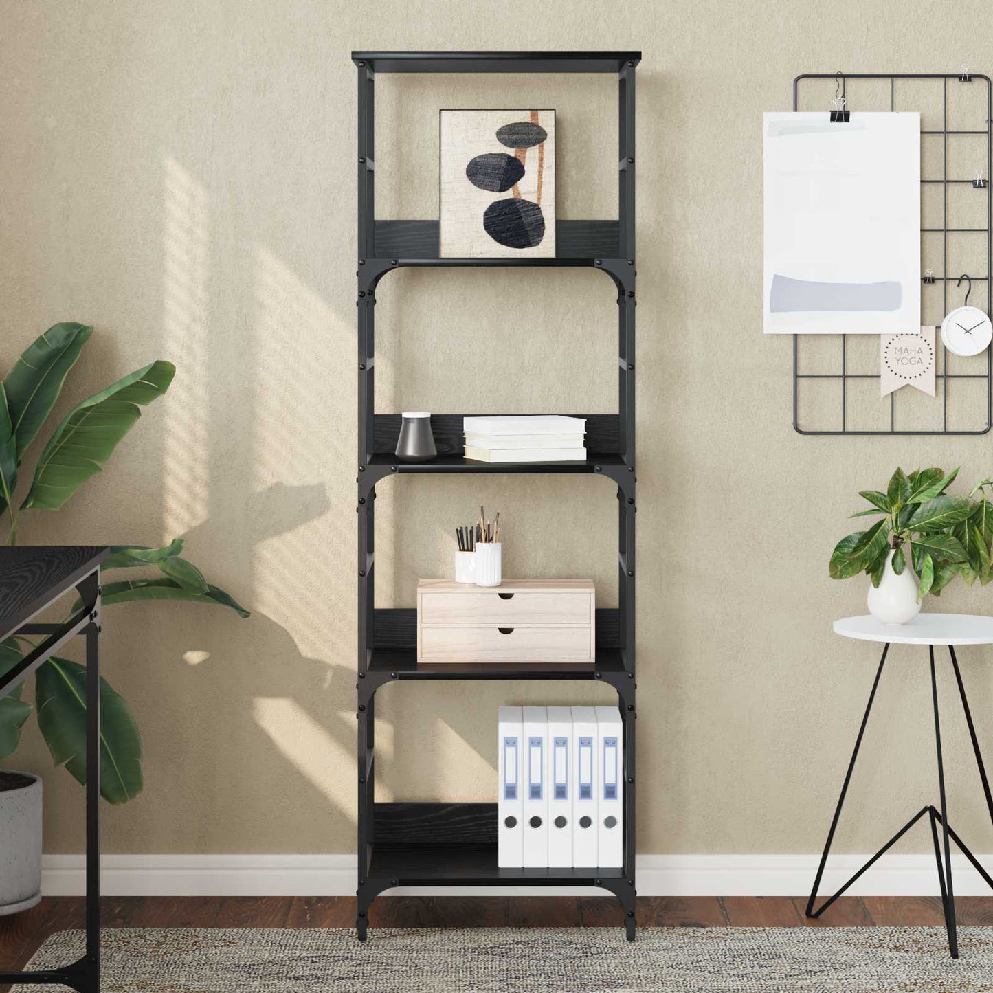 Bookshelf Black Oak 50x33x153cm Engineered Wood