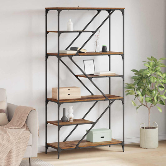 Bookshelf 9-Tier 91 x 36 x 176 cm Engineered Wood Old Wood