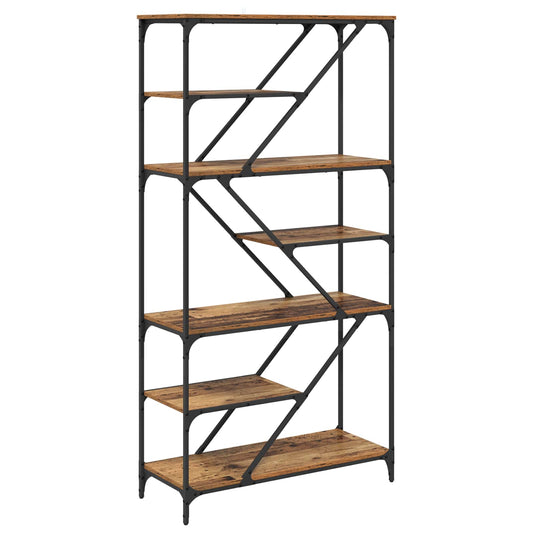 Bookshelf 9-Tier 91 x 36 x 176 cm Engineered Wood Old Wood