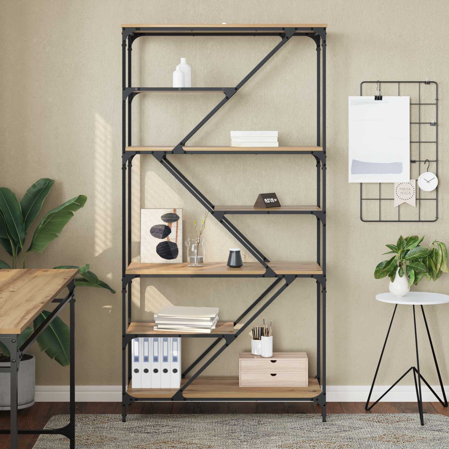 Bookshelf 9-Tier 91 x 36 x 176 cm Engineered Wood Artisan Oak