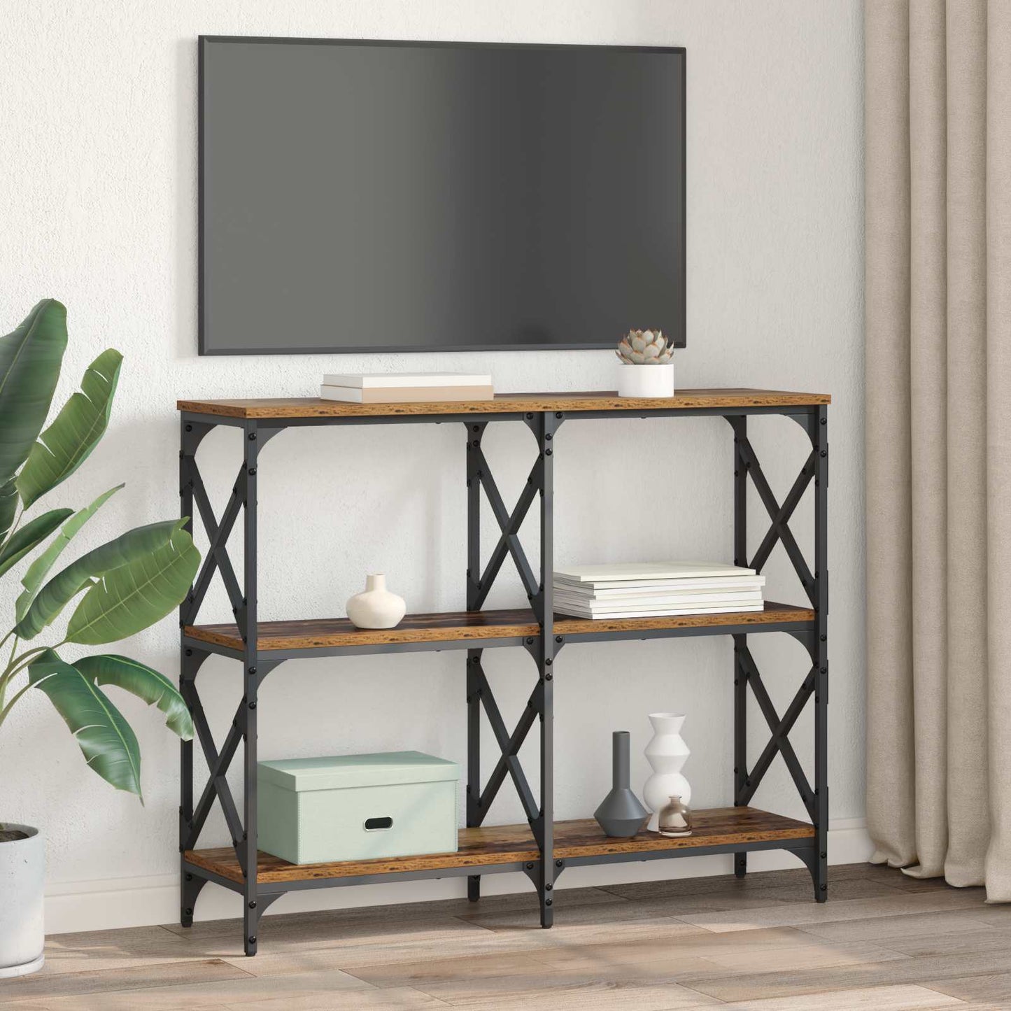 Console Table Old Wood 100 x 28 x 80.5 cm Engineered Wood