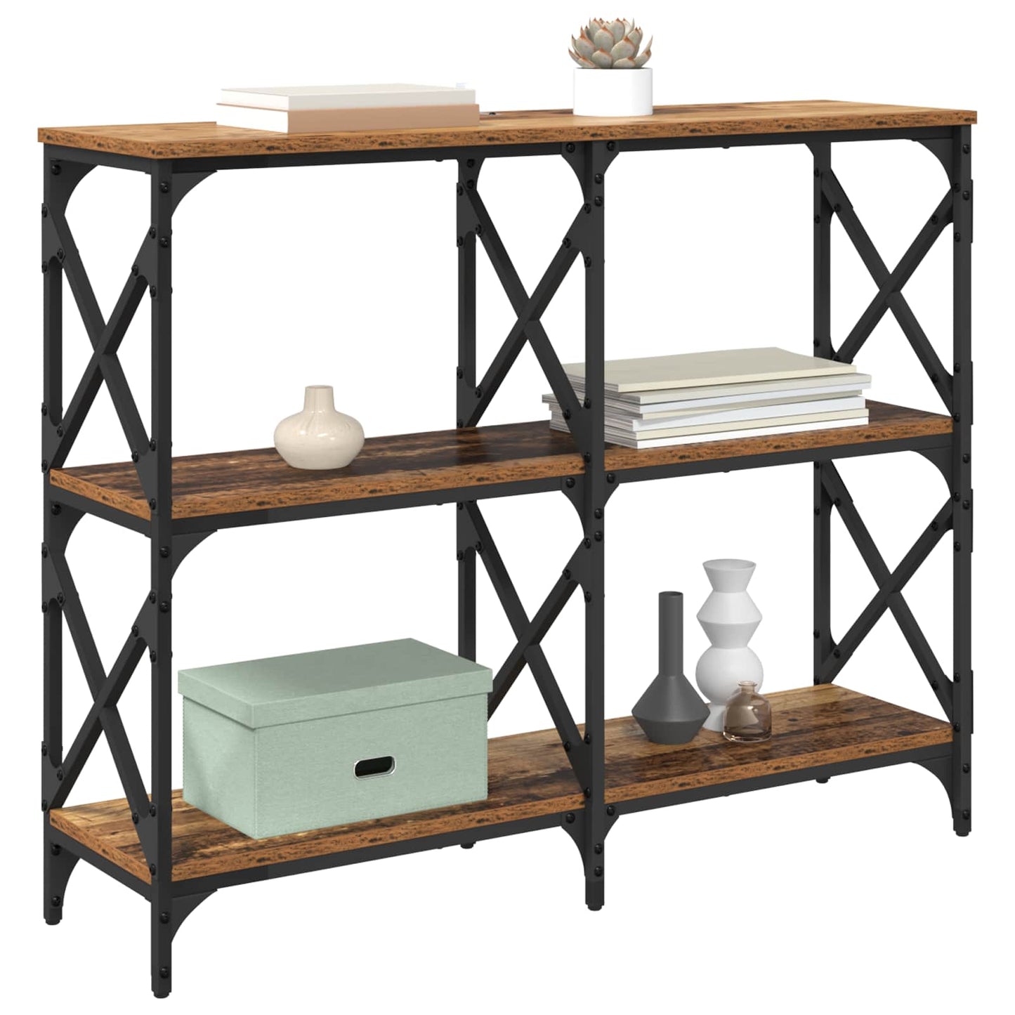 Console Table Old Wood 100 x 28 x 80.5 cm Engineered Wood