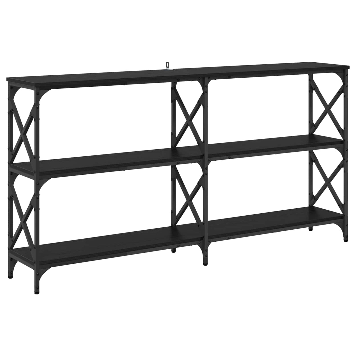 Console Table Black Oak 156 x 28 x 80.5 cm Engineered Wood