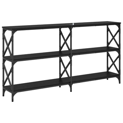 Console Table Black Oak 156 x 28 x 80.5 cm Engineered Wood