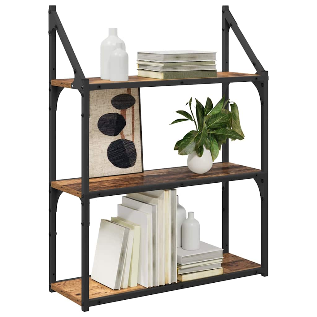Wall Shelf Old Wood 60 x 21 x 78.5 cm Engineered Wood