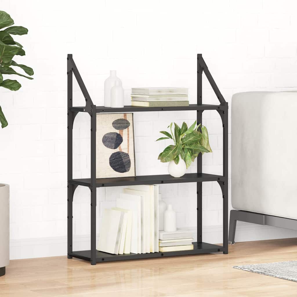 Wall Shelf Black Oak 60 x 21 x 78.5 cm Engineered Wood