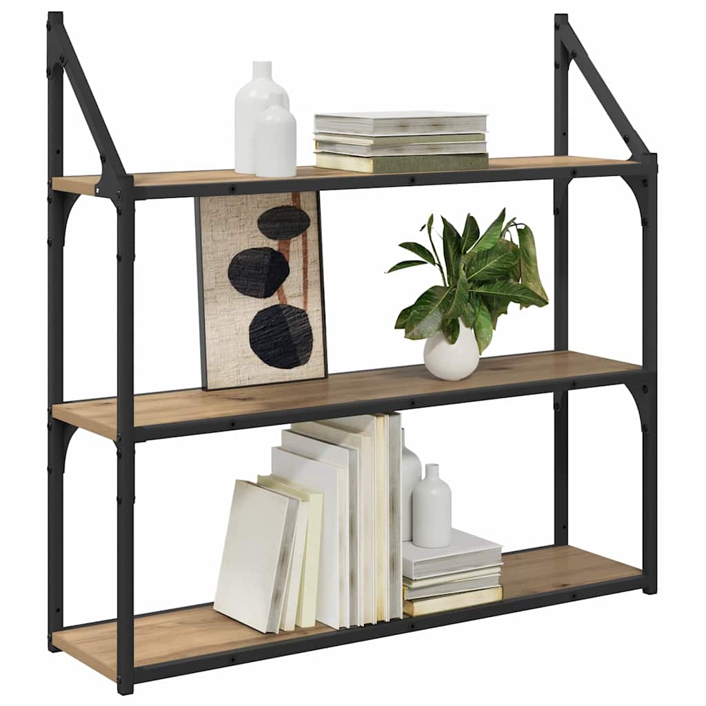 Wall Shelf Wall-Mounted Artisan Oak 80 x 21 x 78.5 cm
