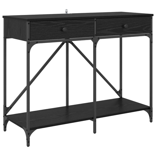 Console Table Black Oak 100 x 39 x 78.5 cm Engineered Wood