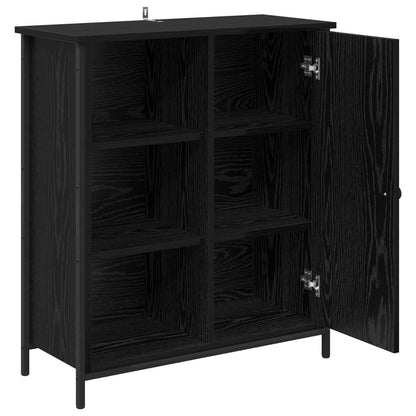 Sideboard Black Oak 70 x 30 x 80 cm Engineered Wood