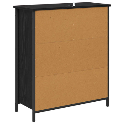 Sideboard Black Oak 70 x 30 x 80 cm Engineered Wood