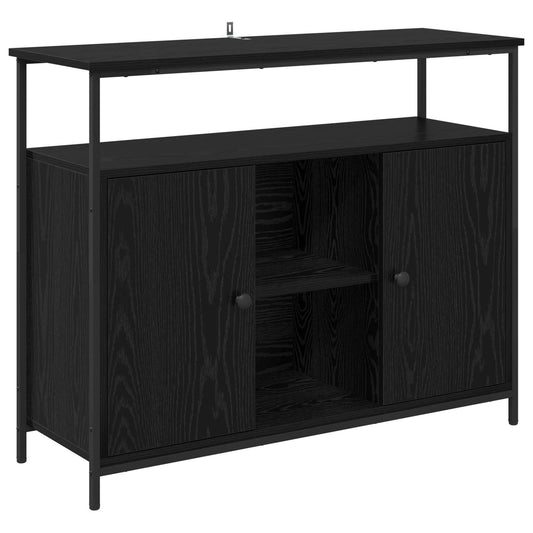 Sideboard Black Oak 100 x 35 x 80 cm Engineered Wood