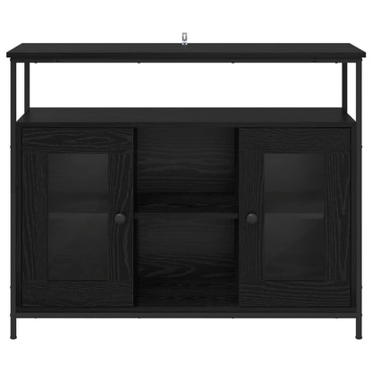 Sideboard Black Oak 100 x 35 x 80 cm Engineered Wood