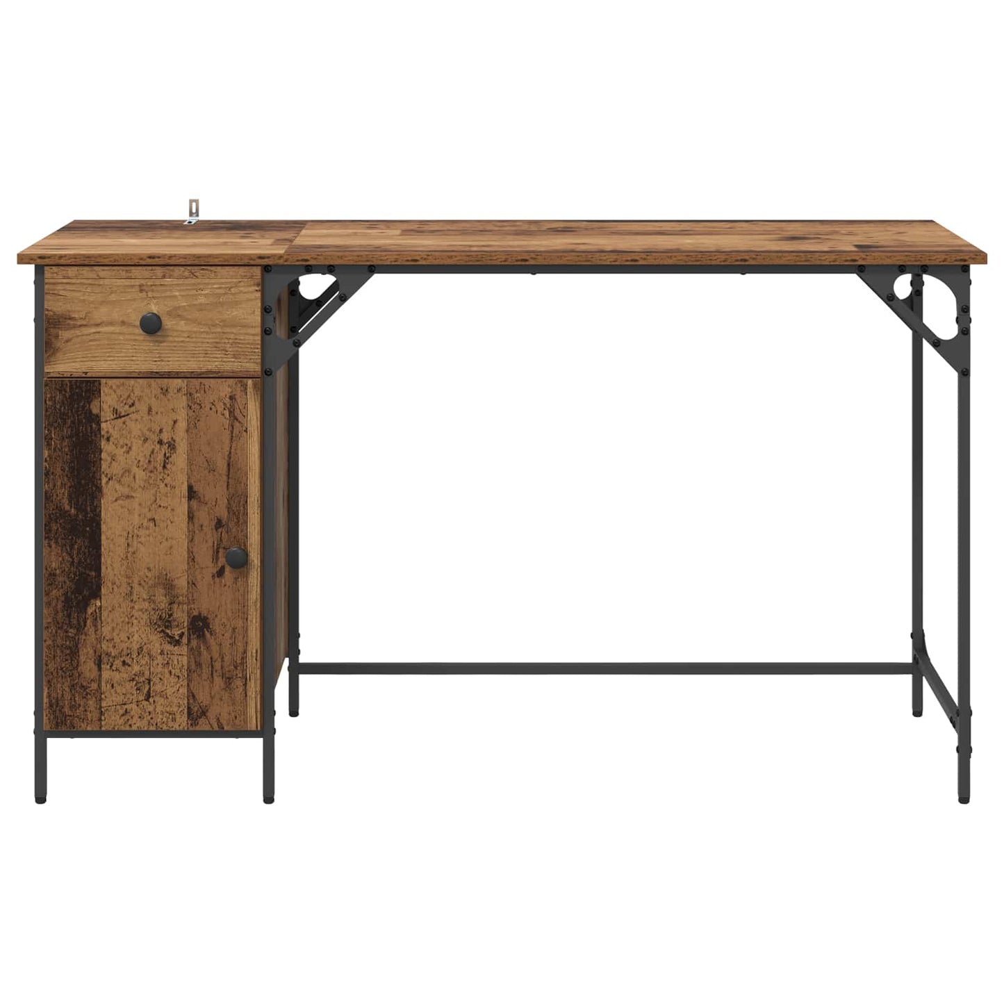 Computer Desk Old Wood 131 x 48 x 75 cm Engineered Wood