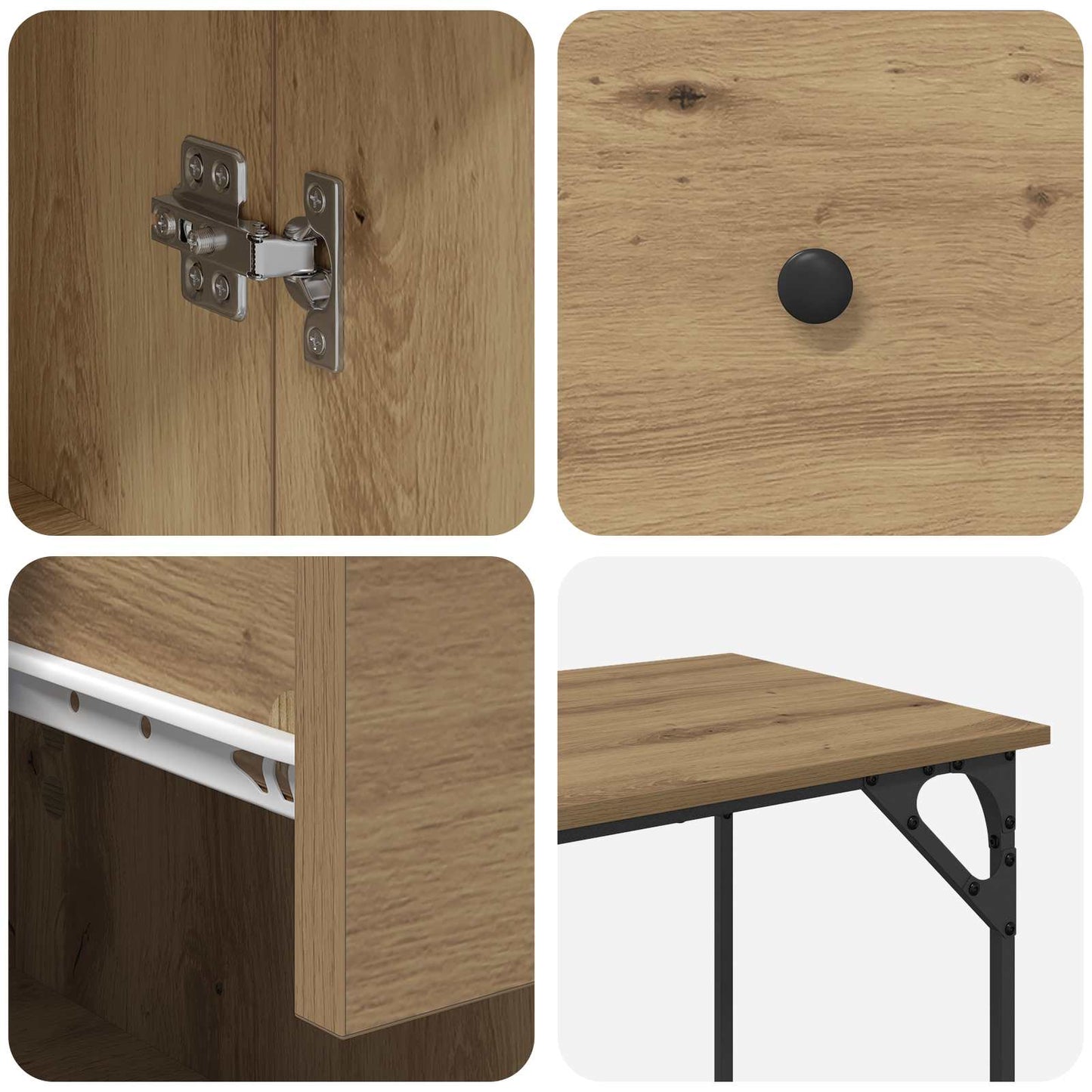 Computer Desk Artisan Oak Engineered Wood 131 x 48 x 75 cm