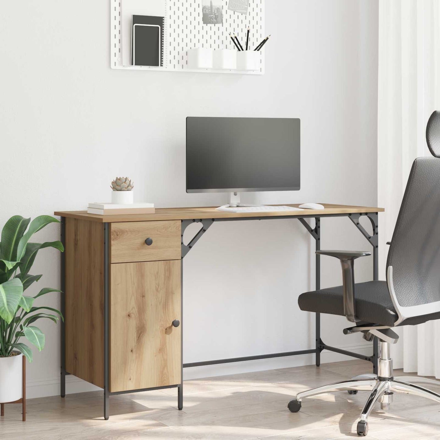 Computer Desk Artisan Oak Engineered Wood 131 x 48 x 75 cm