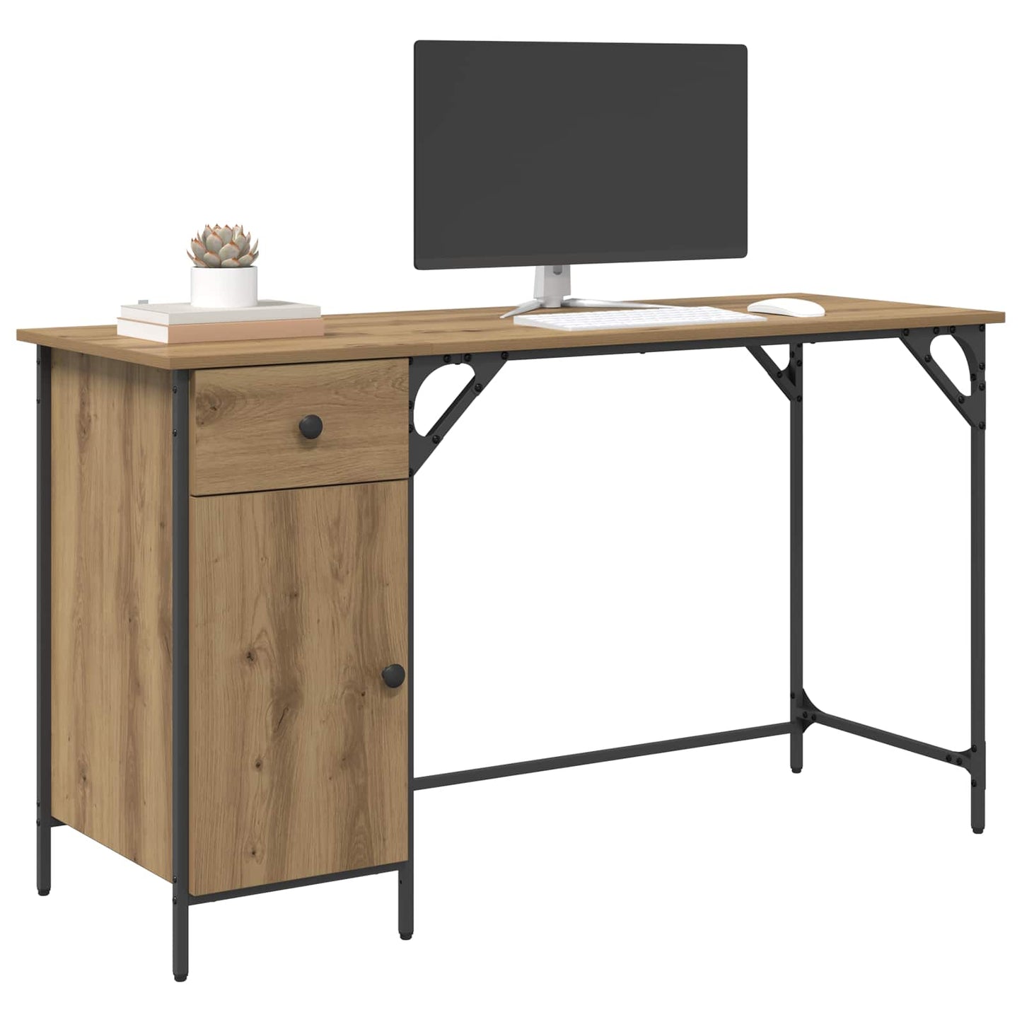 Computer Desk Artisan Oak Engineered Wood 131 x 48 x 75 cm