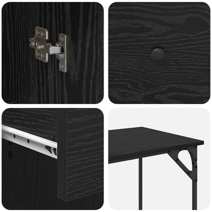 Computer Desk Black Oak 131 x 48 x 75 cm Engineered Wood