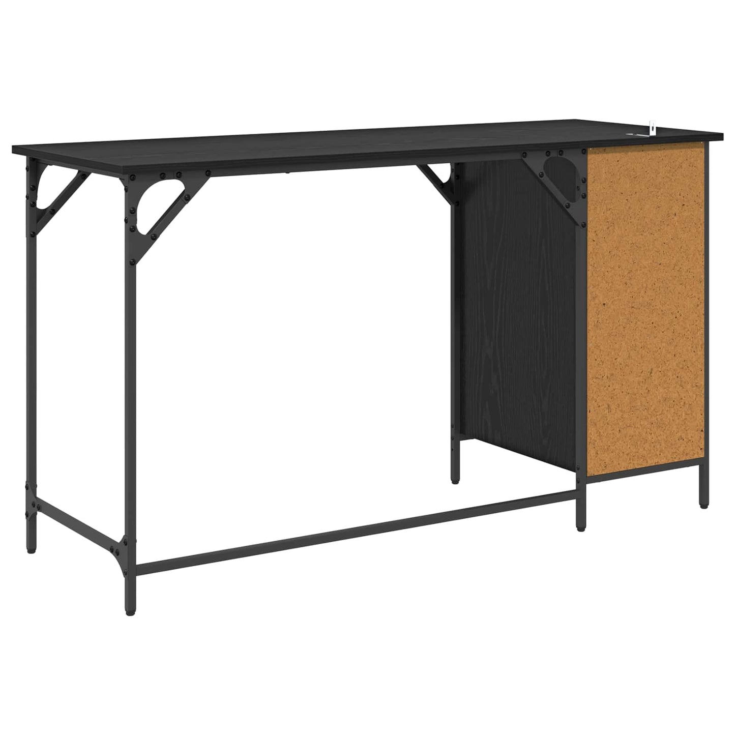 Computer Desk Black Oak 131 x 48 x 75 cm Engineered Wood