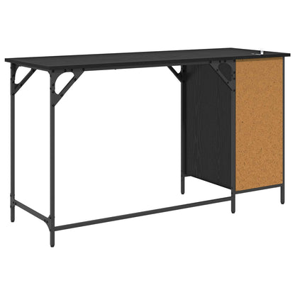 Computer Desk Black Oak 131 x 48 x 75 cm Engineered Wood