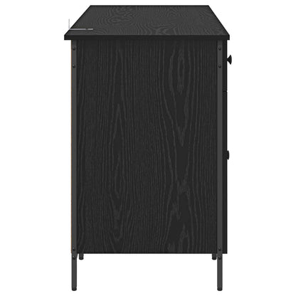 Computer Desk Black Oak 131 x 48 x 75 cm Engineered Wood