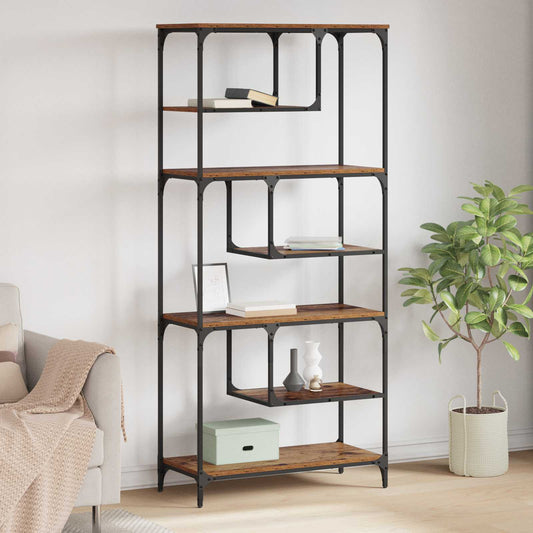 Bookcase 6-Tier Engineered Wood Old wood