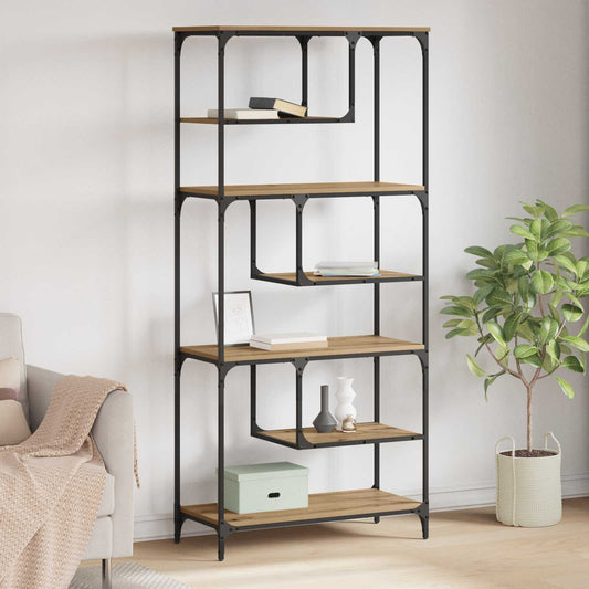 Bookcase 6-Tier Engineered Wood Artisan oak