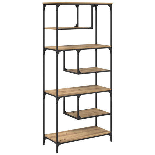 Bookcase 6-Tier Engineered Wood Artisan oak