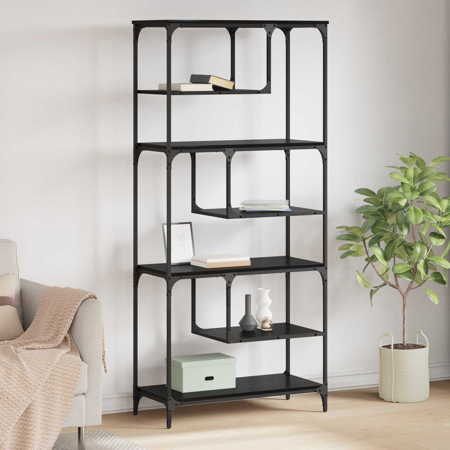 Bookcase Black oak Engineered wood