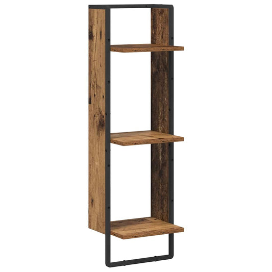 Wall Shelf Wall-Mounted Old Wood 30 x 25 x 100 cm