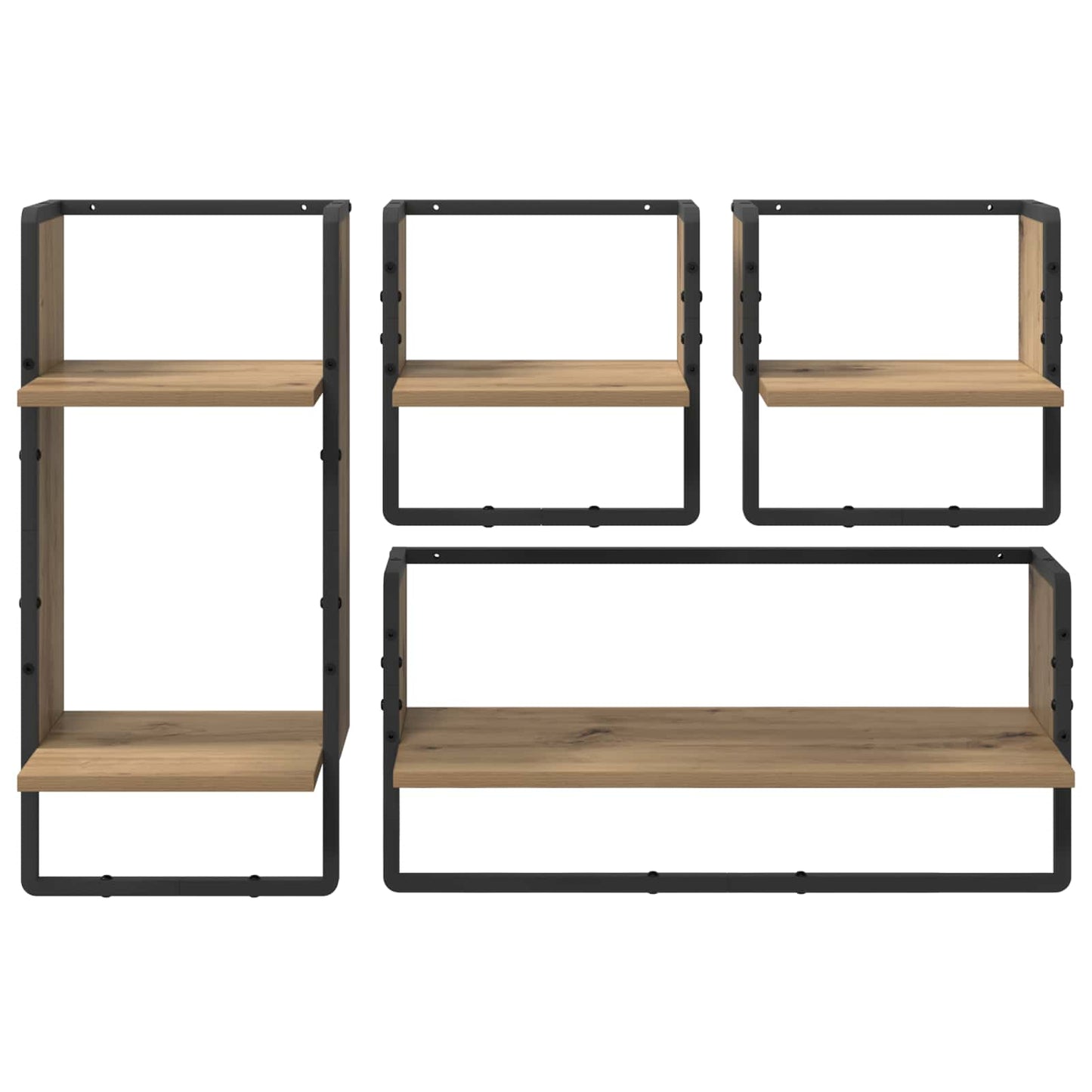 Wall Shelf Set Wall-Mounted 4 pcs Artisan Oak 65 x 25 x 30 cm