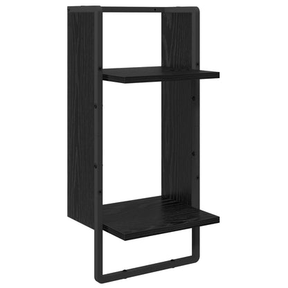 Wall Shelf Set 6 pcs Black Oak 100 x 25 x 30 cm Engineered Wood