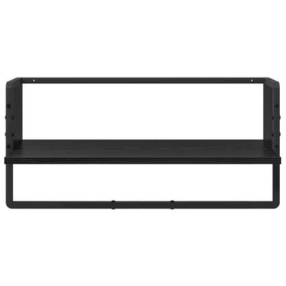 Wall Shelf Set 6 pcs Black Oak 100 x 25 x 30 cm Engineered Wood