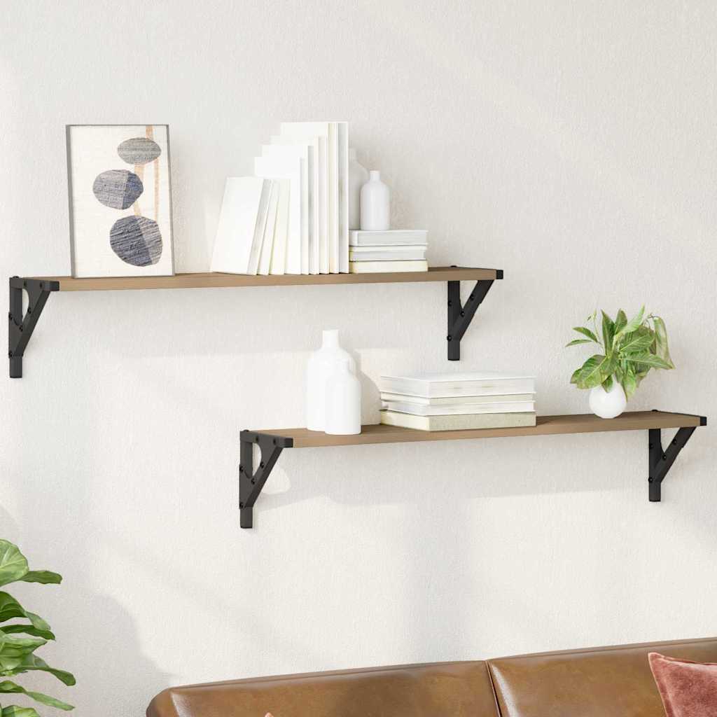 Wall Shelves Wall-Mounted 2 pcs Artisan Oak 80 x 15 x 15.5 cm