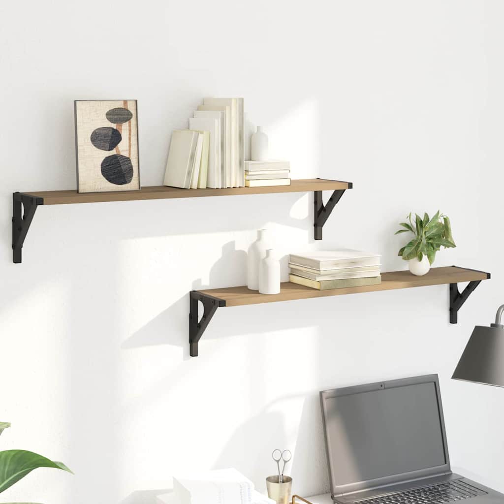 Wall Shelves Wall-Mounted 2 pcs Artisan Oak 80 x 15 x 15.5 cm