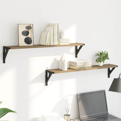 Wall Shelves Wall-Mounted 2 pcs Artisan Oak 80 x 15 x 15.5 cm