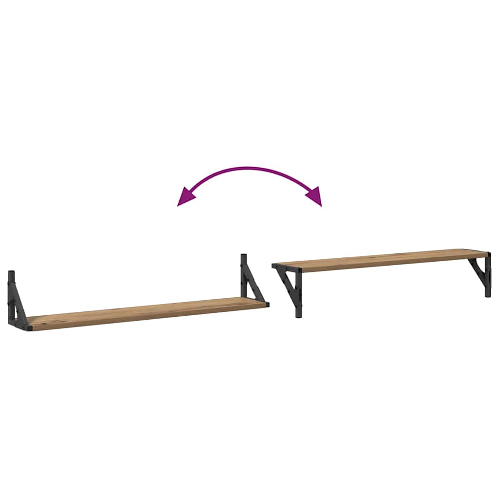 Wall Shelves Wall-Mounted 2 pcs Artisan Oak 80 x 15 x 15.5 cm