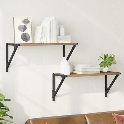 Wall Shelves Wall-Mounted 2 pcs Artisan Oak 60 x 25 x 25.5 cm