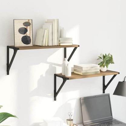 Wall Shelves Wall-Mounted 2 pcs Artisan Oak 60 x 25 x 25.5 cm