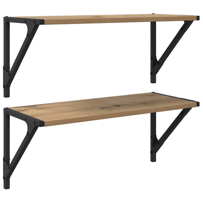 Wall Shelves Wall-Mounted 2 pcs Artisan Oak 60 x 25 x 25.5 cm