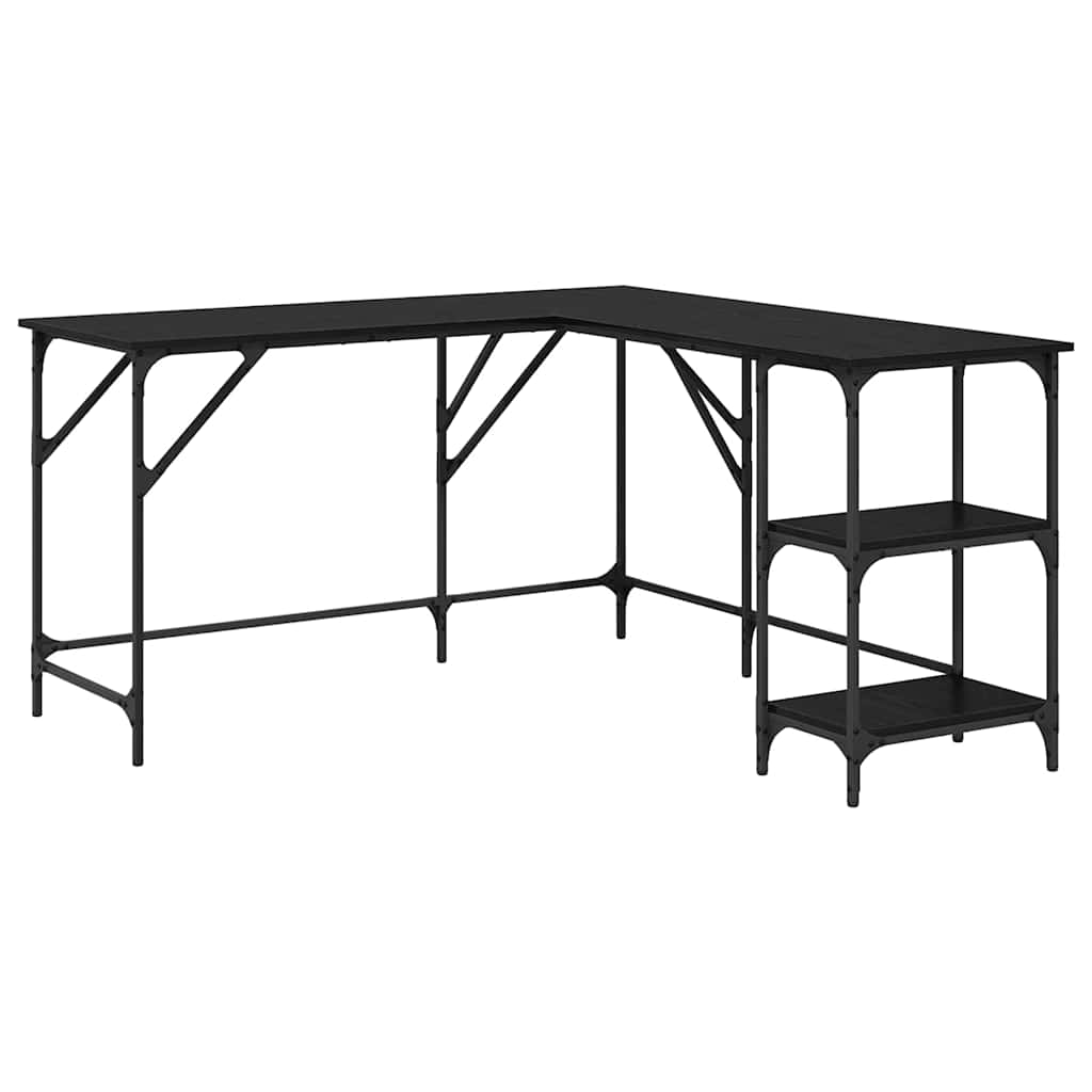 Desk Black Oak 139 x 139 x 75 cm Engineered Wood
