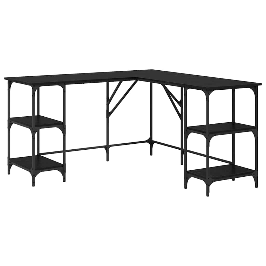 Desk Black Oak 139 x 139 x 75 cm Engineered Wood
