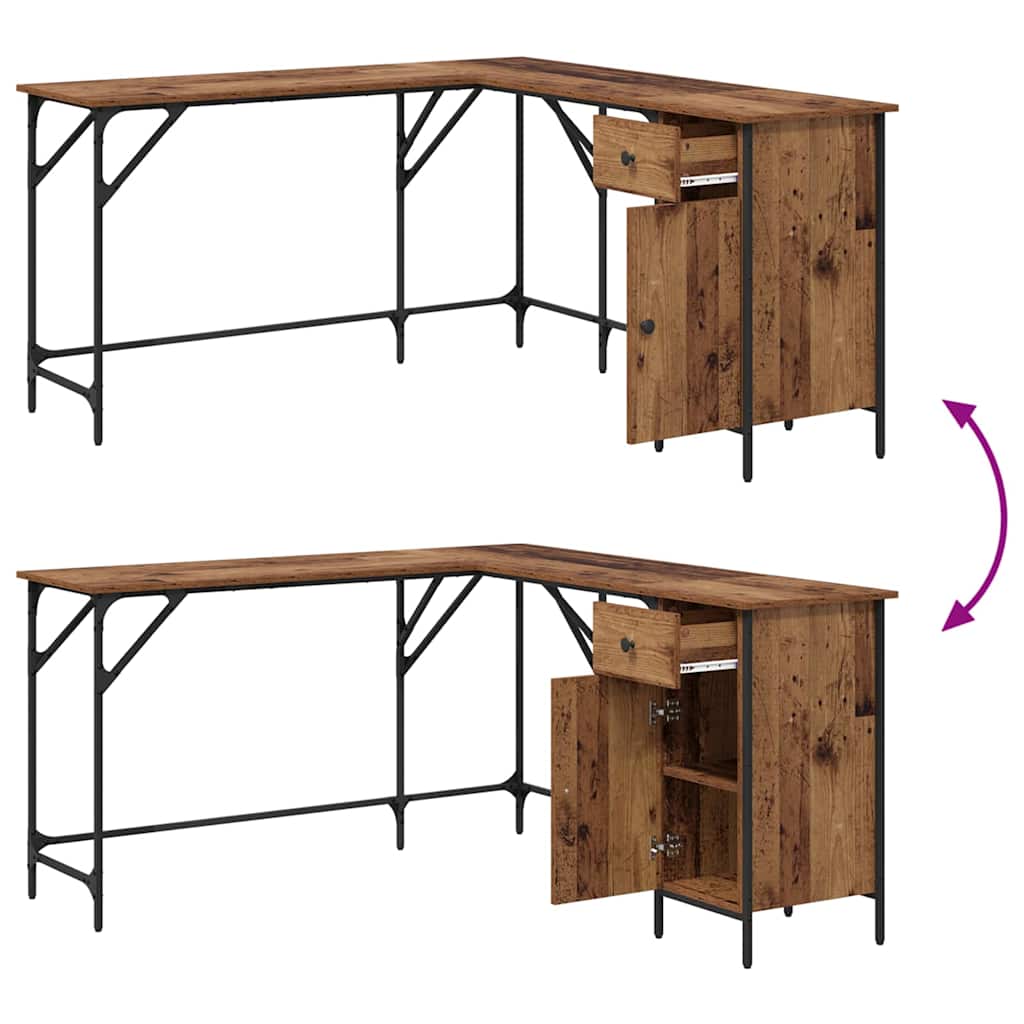 Desk Old Wood 141 x 141 x 75 cm Engineered Wood